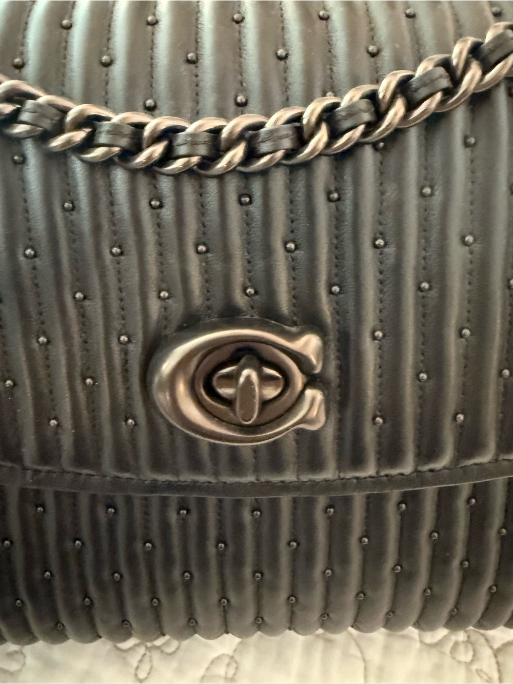 NWT Coach Parker With Quilting & Rivets Black - Picture 6 of 10